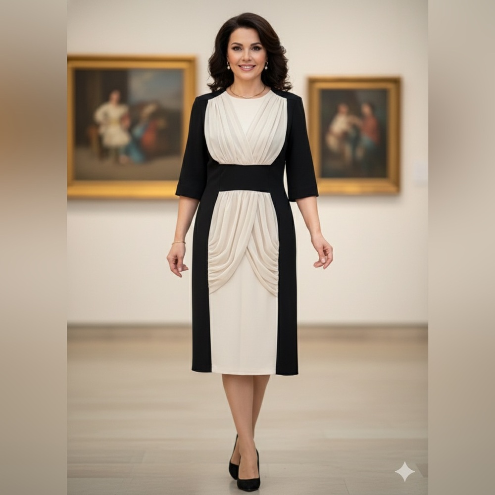 Elegant Dress Miri New York Boutique Luxury Brand Figure Flattering & Modest